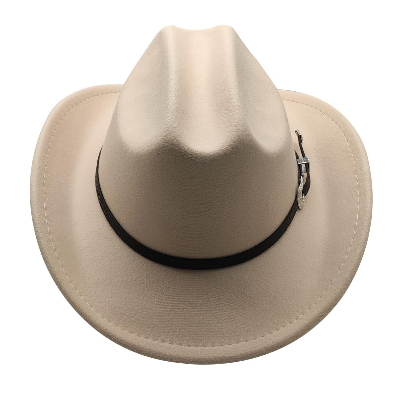 Willheoy Kids Cowboy Hat for Girls Boys Western Cowgirl Hat with Buckle Belt Unisex Wide Brim Fedora Hat Dress Up Costume - Image 2